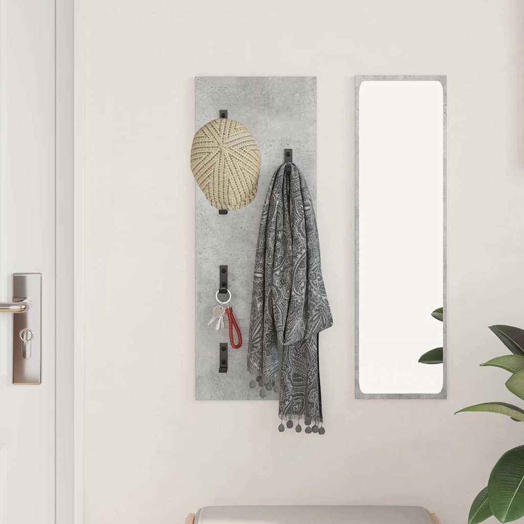 Wandgemonteerde kapstok met opslag Beton Grijs 30 x 1,5 x 80 cm is nu te koop bij PeponiXL, paradijselijk wonen!