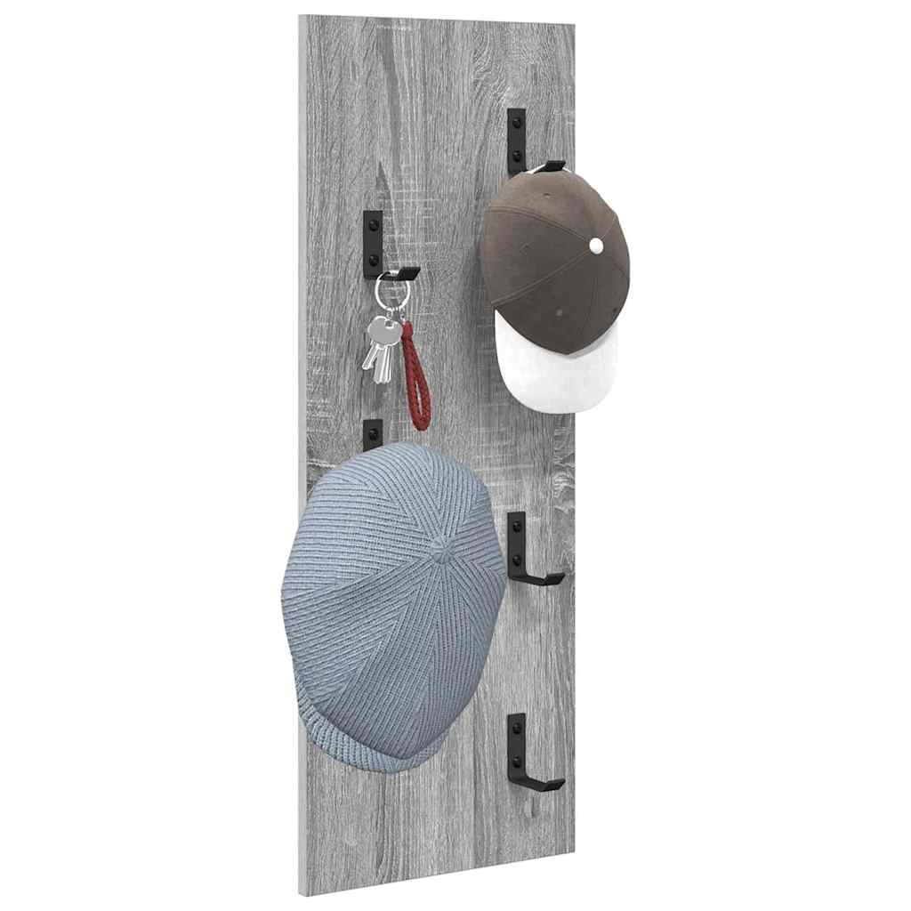 Wandgemonteerde kapstok Grijs Sonoma 30 x 1,5 x 80 cm is nu te koop bij PeponiXL, paradijselijk wonen!