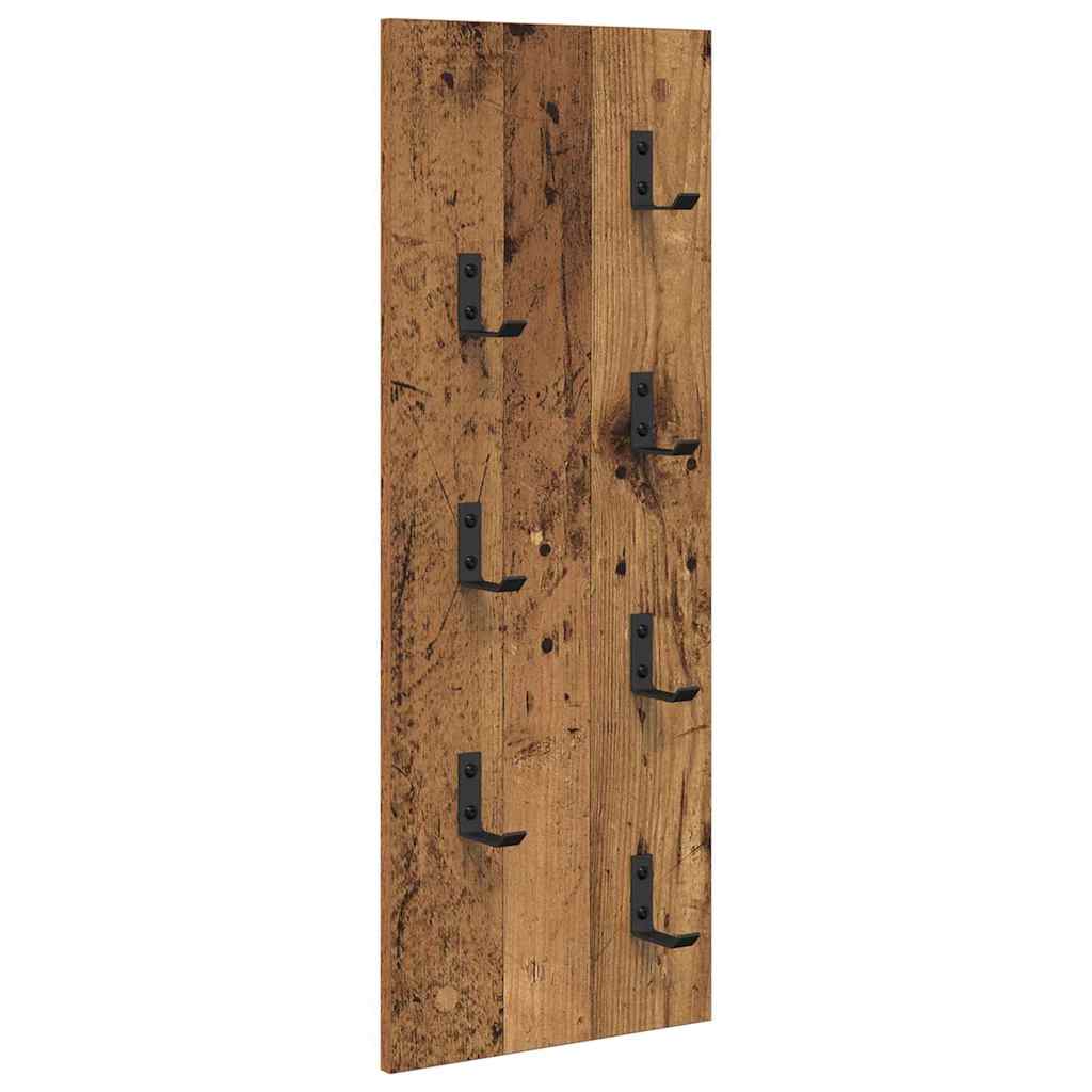 Wandgemonteerde kapstok Oudhout 30 x 1,5 x 80 cm Bewerkt hout is nu te koop bij PeponiXL, paradijselijk wonen!