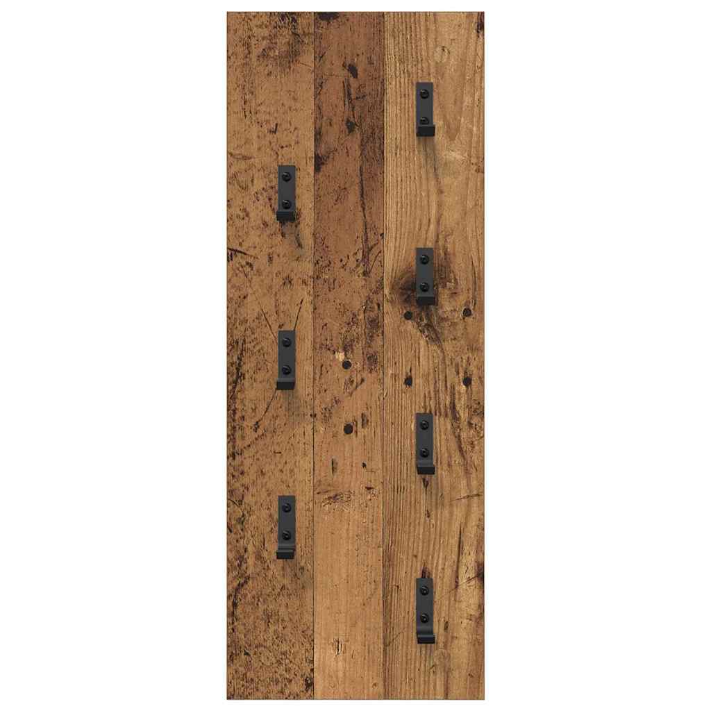 Wandgemonteerde kapstok Oudhout 30 x 1,5 x 80 cm Bewerkt hout is nu te koop bij PeponiXL, paradijselijk wonen!