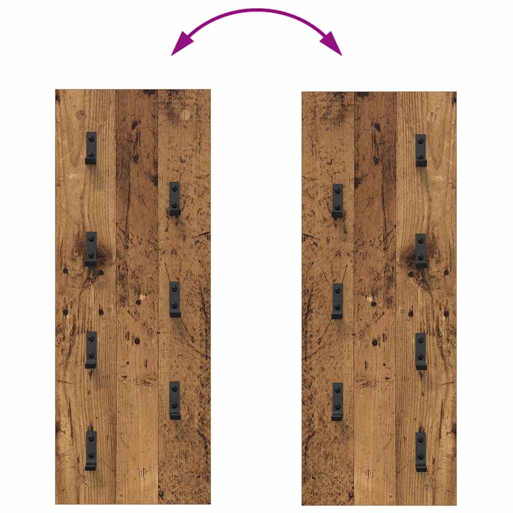 Wandgemonteerde kapstok Oudhout 30 x 1,5 x 80 cm Bewerkt hout is nu te koop bij PeponiXL, paradijselijk wonen!