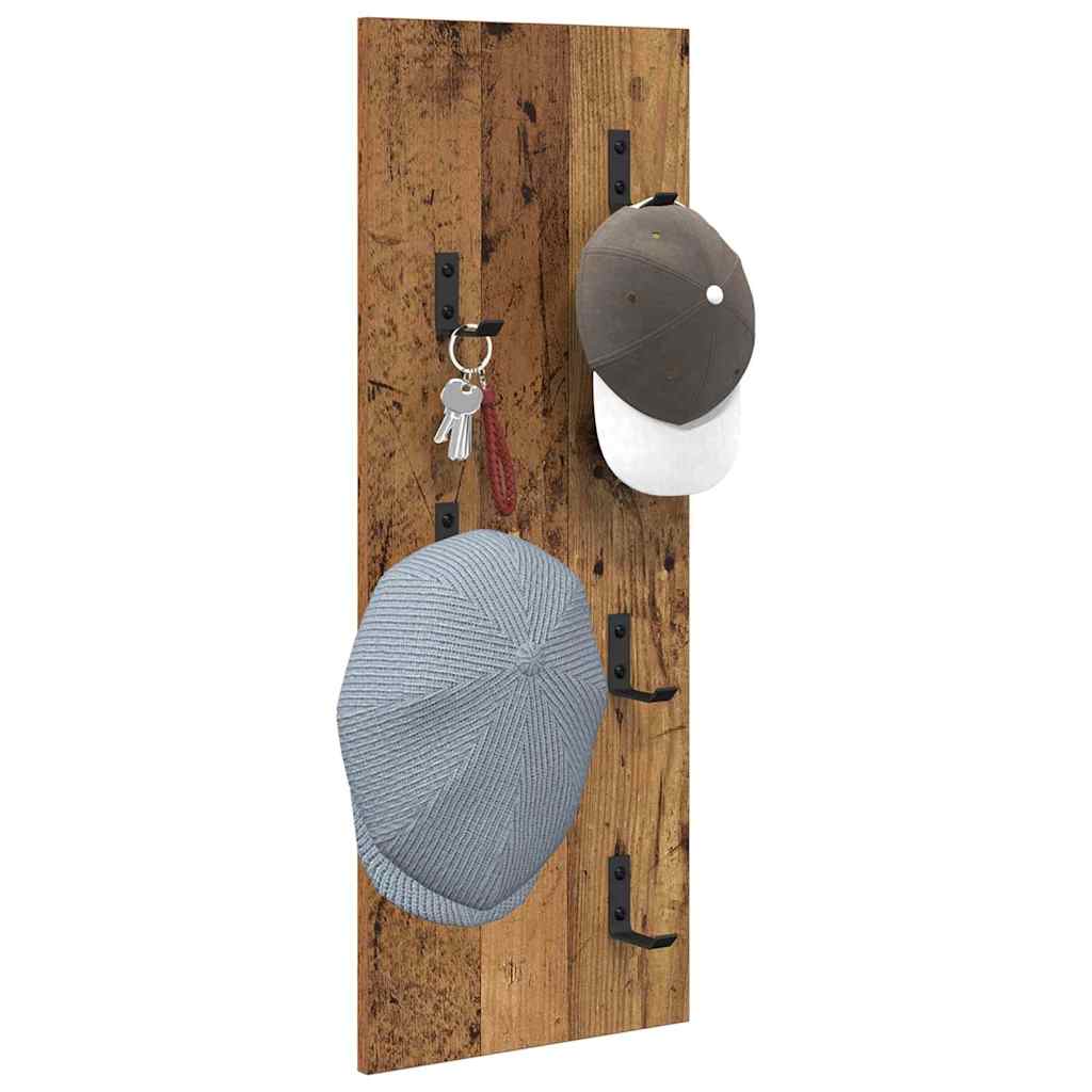 Wandgemonteerde kapstok Oudhout 30 x 1,5 x 80 cm Bewerkt hout is nu te koop bij PeponiXL, paradijselijk wonen!