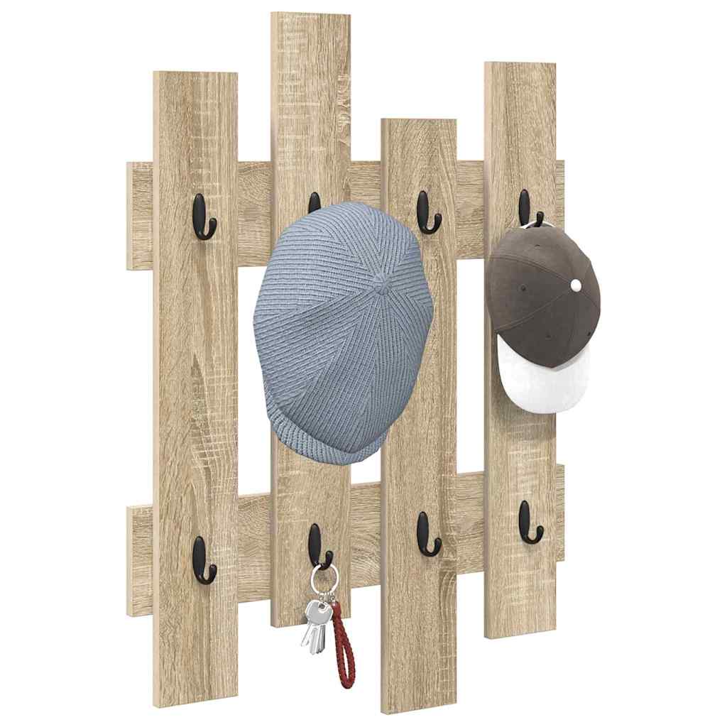 Wandgemonteerde kapstok met opslag Sonoma Eiken 60 x 3 x 82 cm is nu te koop bij PeponiXL, paradijselijk wonen!