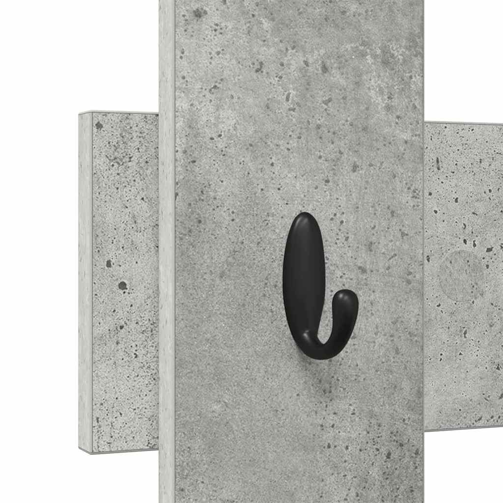 Wandgemonteerde kapstok Beton Grijs 60 x 3 x 82 cm Bewerkt hout is nu te koop bij PeponiXL, paradijselijk wonen!