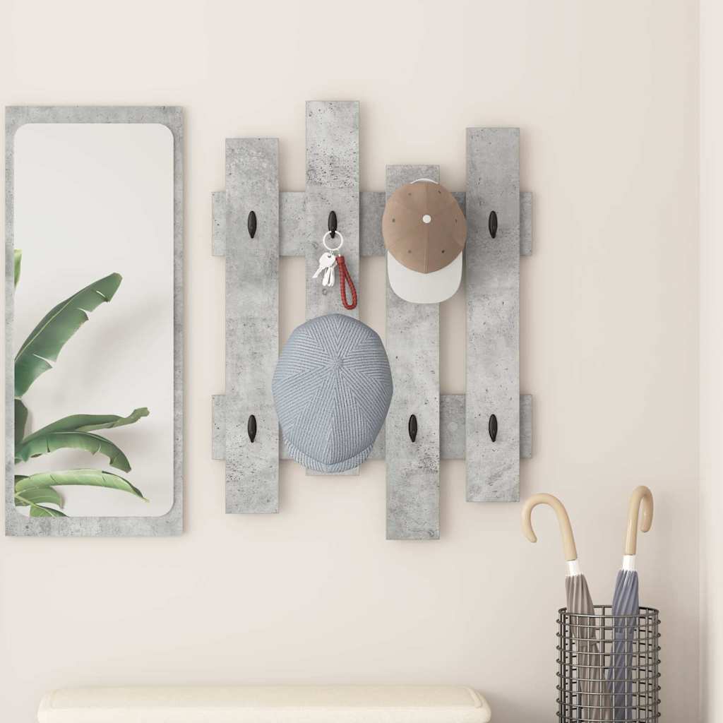 Wandgemonteerde kapstok Beton Grijs 60 x 3 x 82 cm Bewerkt hout is nu te koop bij PeponiXL, paradijselijk wonen!