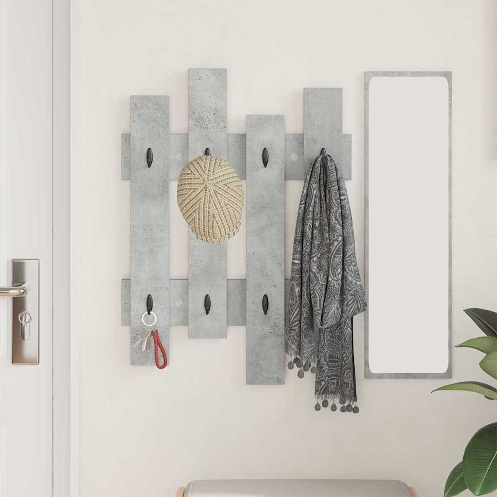 Wandgemonteerde kapstok Beton Grijs 60 x 3 x 82 cm Bewerkt hout is nu te koop bij PeponiXL, paradijselijk wonen!