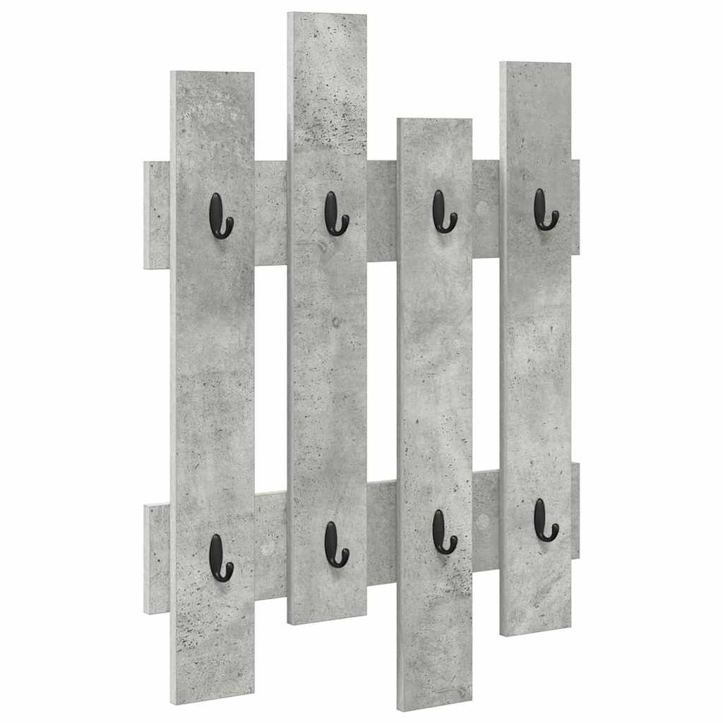 Wandgemonteerde kapstok Beton Grijs 60 x 3 x 82 cm Bewerkt hout is nu te koop bij PeponiXL, paradijselijk wonen!
