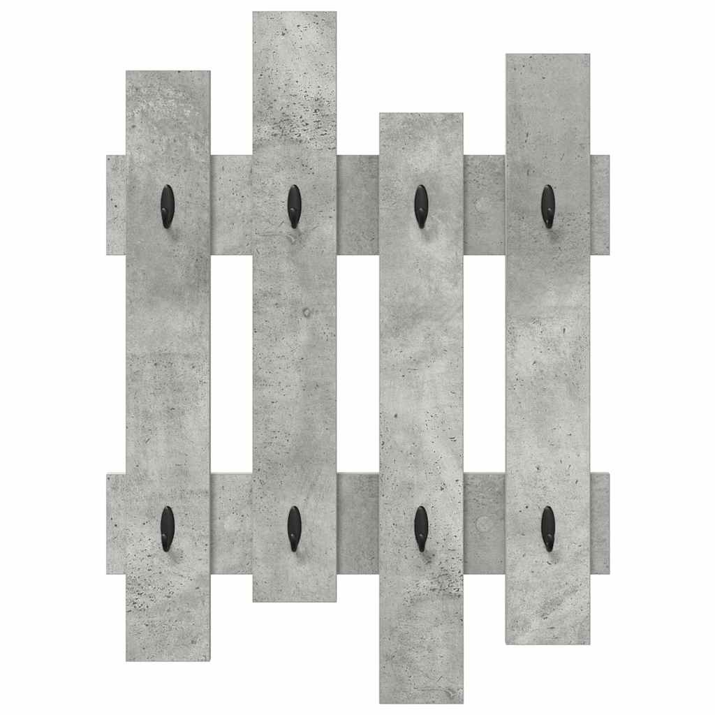 Wandgemonteerde kapstok Beton Grijs 60 x 3 x 82 cm Bewerkt hout is nu te koop bij PeponiXL, paradijselijk wonen!