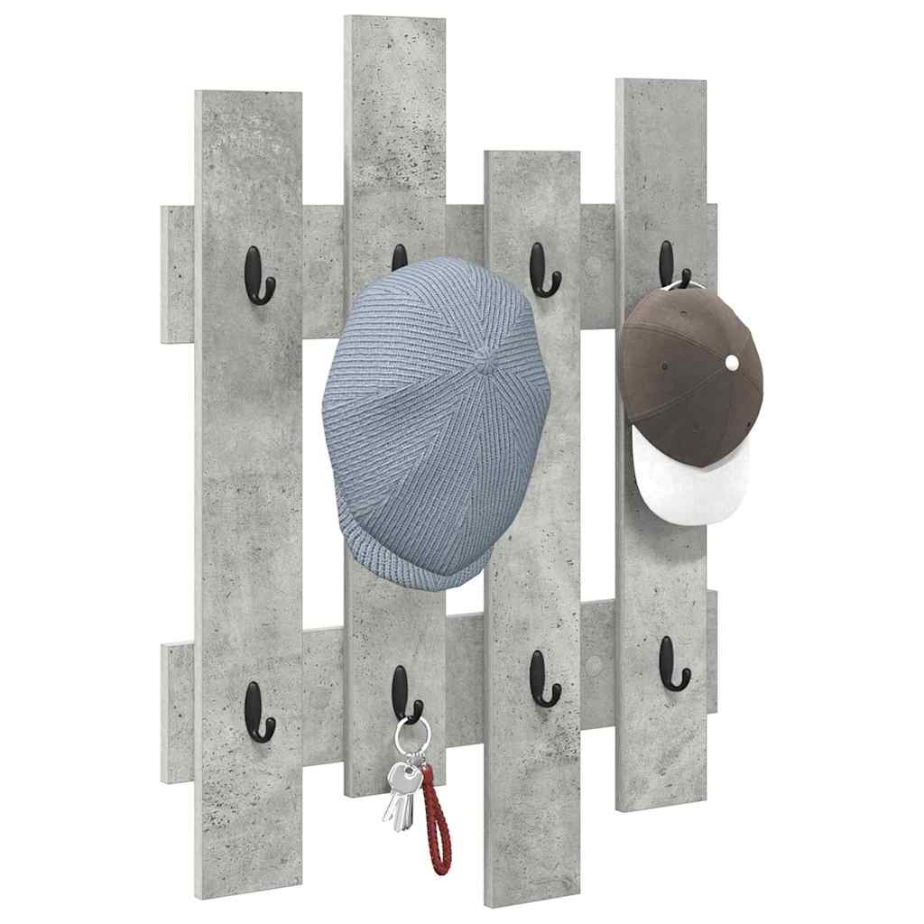 Wandgemonteerde kapstok Beton Grijs 60 x 3 x 82 cm Bewerkt hout is nu te koop bij PeponiXL, paradijselijk wonen!
