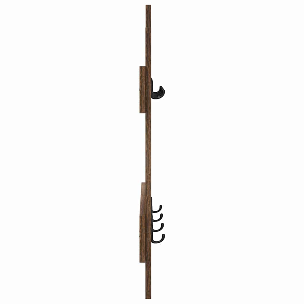 Wandgemonteerde kapstok met opslag Gerookt eiken 60 x 3 x 82 cm is nu te koop bij PeponiXL, paradijselijk wonen!