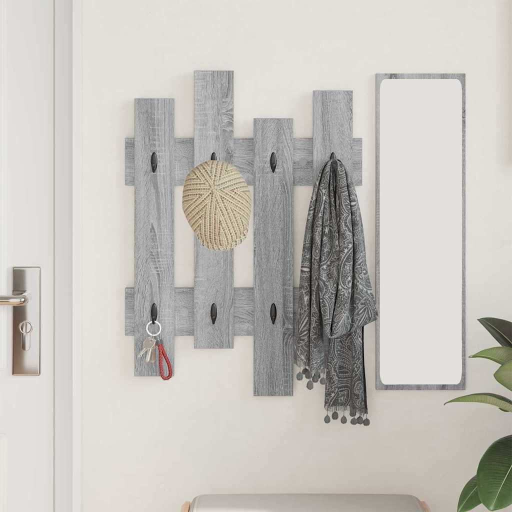 Wandgemonteerde kapstok met opslag Grijs Sonoma 60 x 3 x 82 cm is nu te koop bij PeponiXL, paradijselijk wonen!