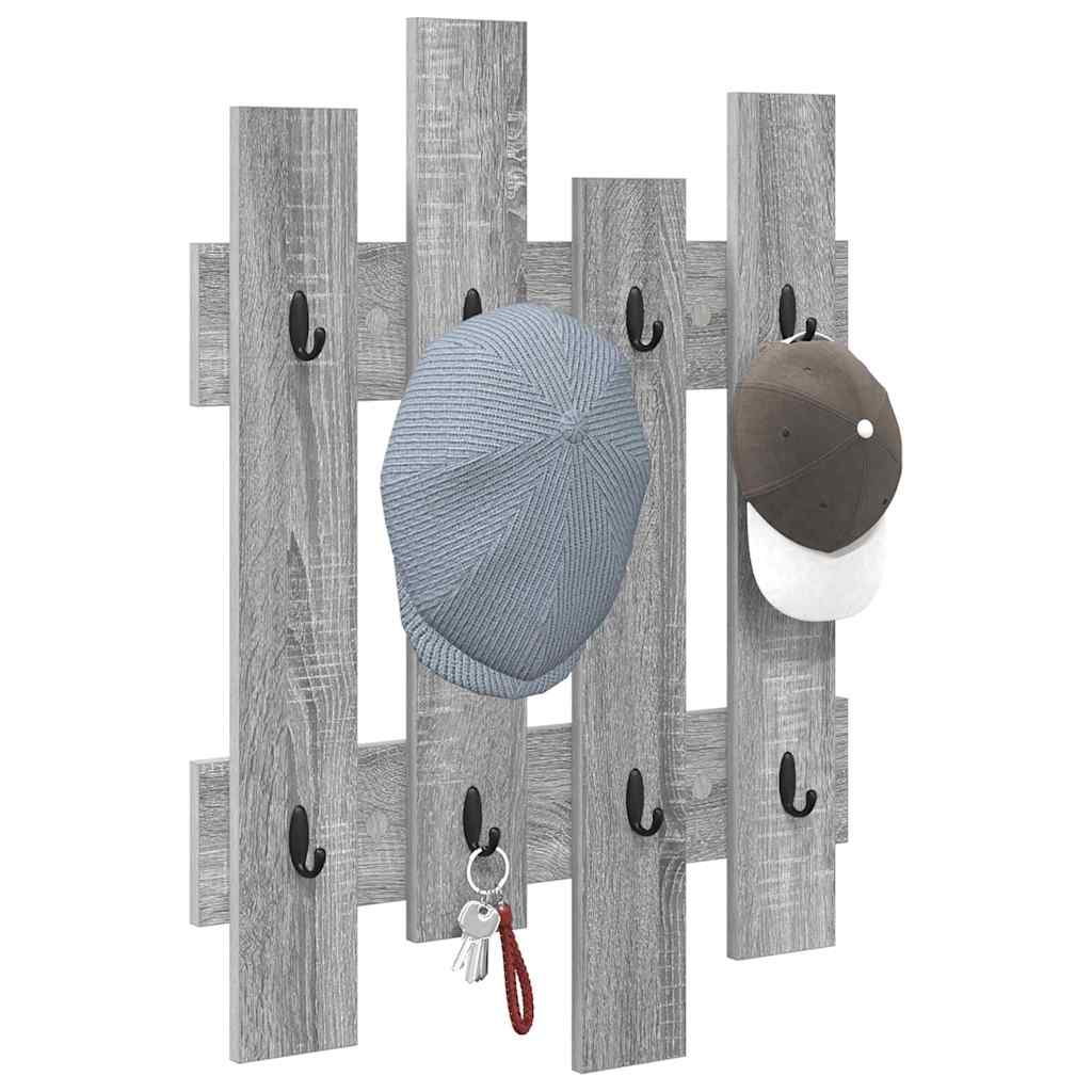Wandgemonteerde kapstok met opslag Grijs Sonoma 60 x 3 x 82 cm is nu te koop bij PeponiXL, paradijselijk wonen!