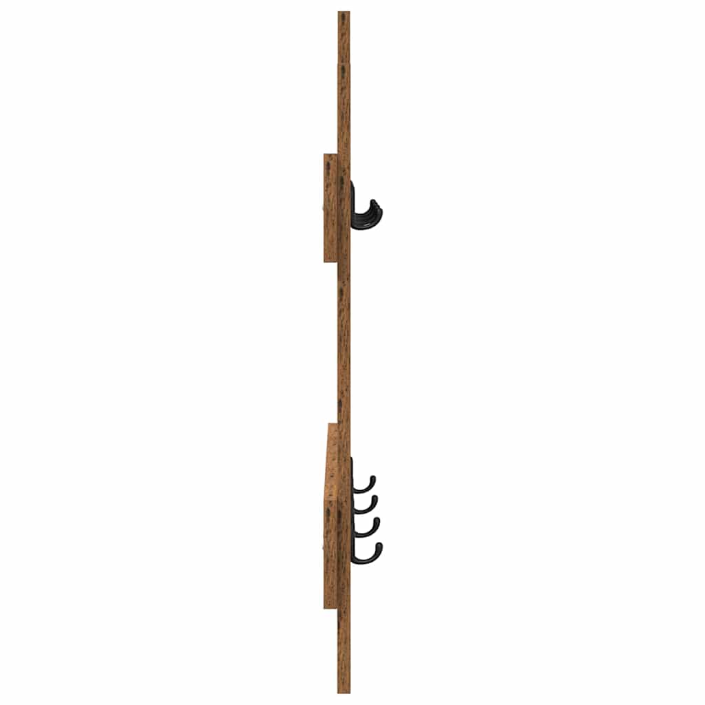 Wandgemonteerde kapstok Oudhout 60 x 3 x 82 cm Bewerkt hout is nu te koop bij PeponiXL, paradijselijk wonen!