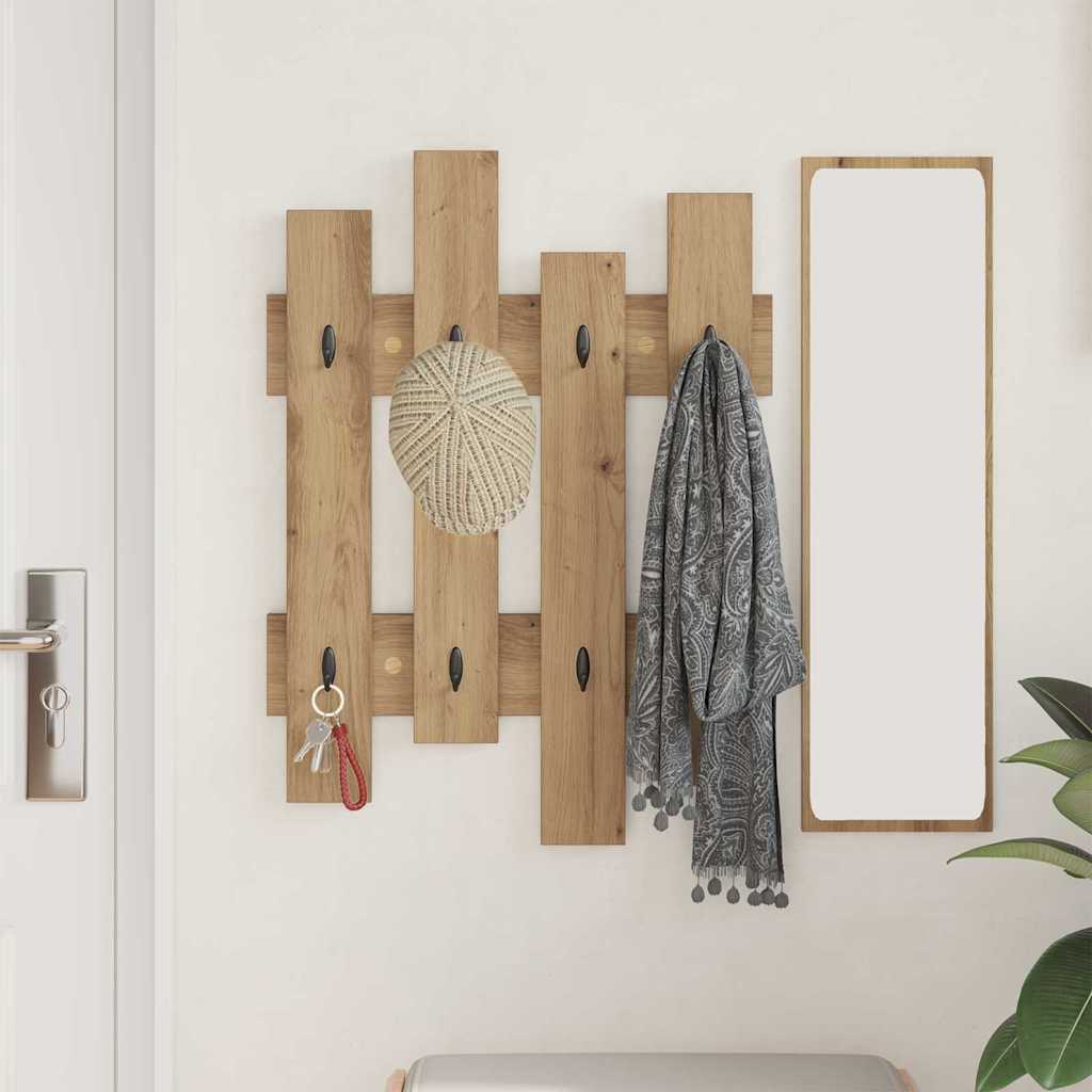 Wandgemonteerde kapstok met opslag Artisan Eiken 60 x 3 x 82 cm is nu te koop bij PeponiXL, paradijselijk wonen!