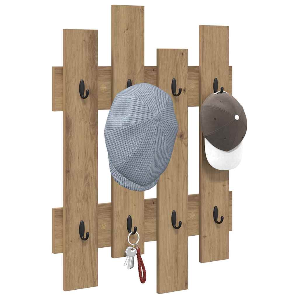 Wandgemonteerde kapstok met opslag Artisan Eiken 60 x 3 x 82 cm is nu te koop bij PeponiXL, paradijselijk wonen!