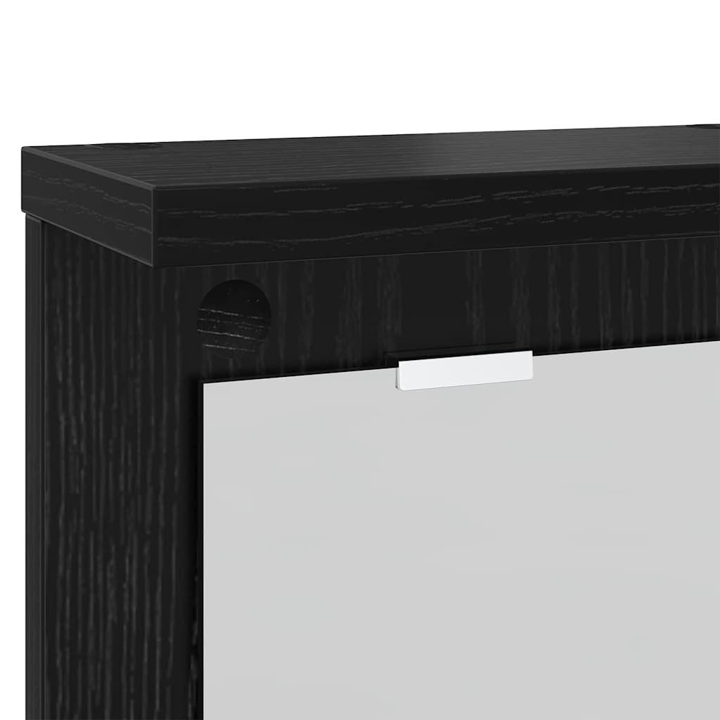 Wandgemonteerde kapstok met plank Zwart eiken 85 x 10 x 45 cm is nu te koop bij PeponiXL, paradijselijk wonen!