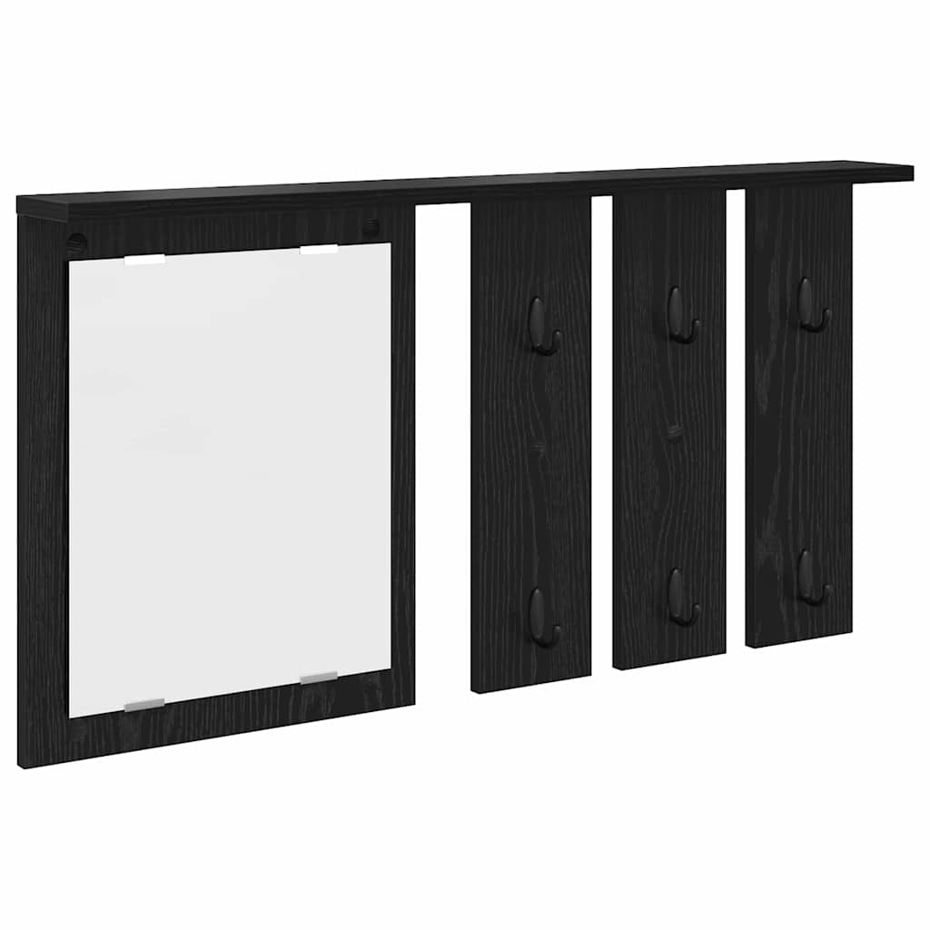 Wandgemonteerde kapstok met plank Zwart eiken 85 x 10 x 45 cm is nu te koop bij PeponiXL, paradijselijk wonen!