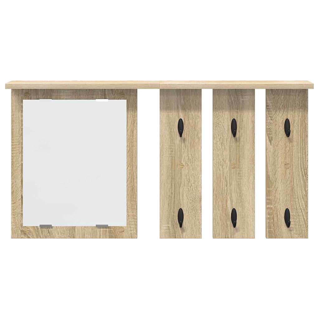 Wandgemonteerde kapstok met plank Sonoma eiken 85 x 10 x 45 cm is nu te koop bij PeponiXL, paradijselijk wonen!