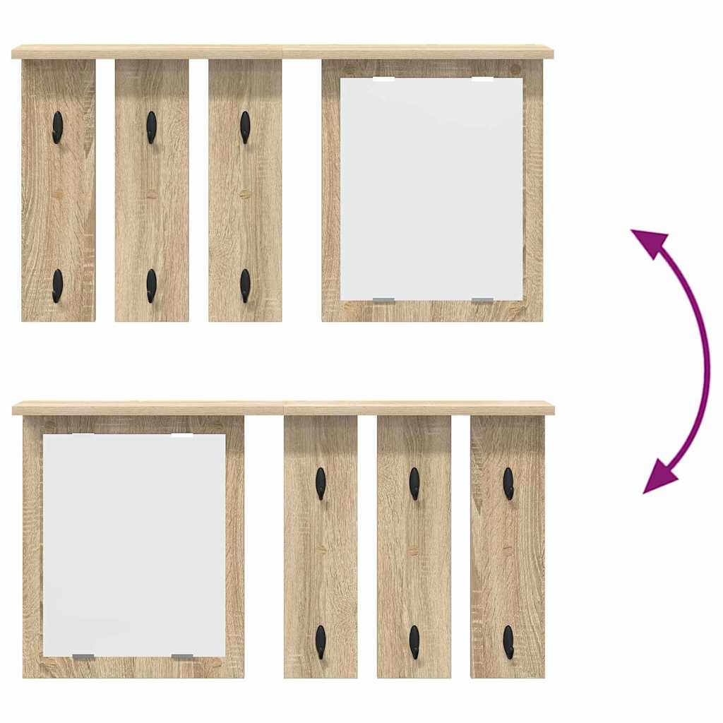 Wandgemonteerde kapstok met plank Sonoma eiken 85 x 10 x 45 cm is nu te koop bij PeponiXL, paradijselijk wonen!