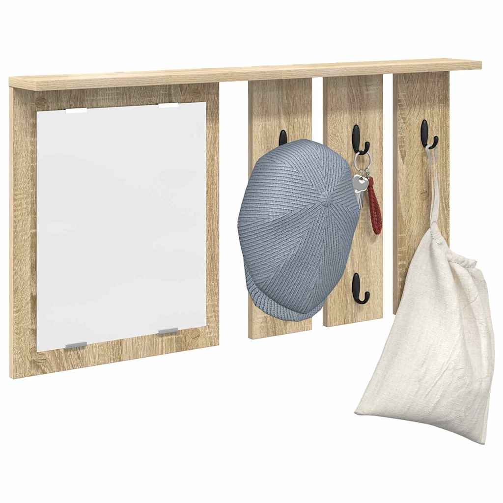 Wandgemonteerde kapstok met plank Sonoma eiken 85 x 10 x 45 cm is nu te koop bij PeponiXL, paradijselijk wonen!