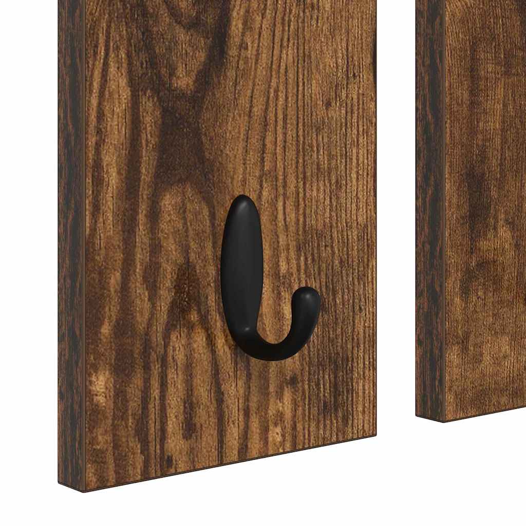 Wandgemonteerde kapstok met plank Gerookt eiken 85 x 10 x 45 cm is nu te koop bij PeponiXL, paradijselijk wonen!