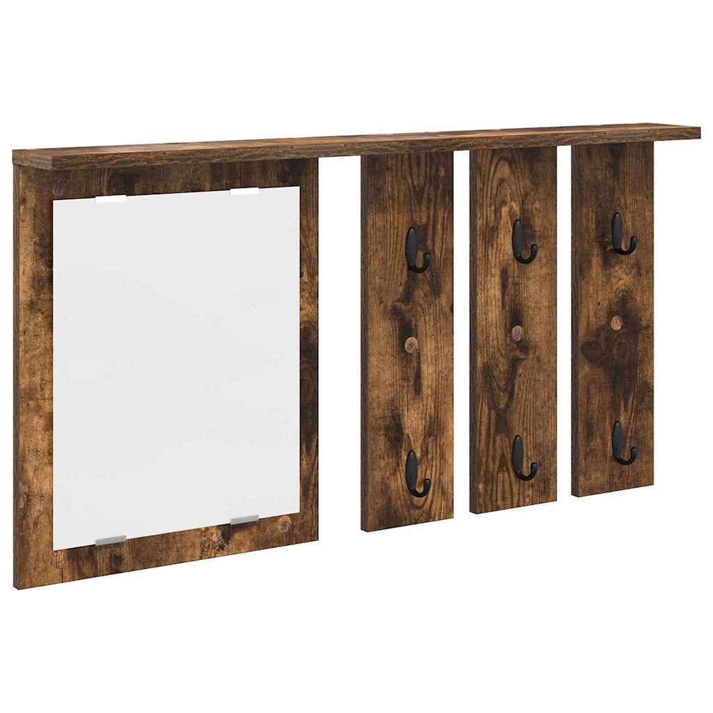 Wandgemonteerde kapstok met plank Gerookt eiken 85 x 10 x 45 cm is nu te koop bij PeponiXL, paradijselijk wonen!