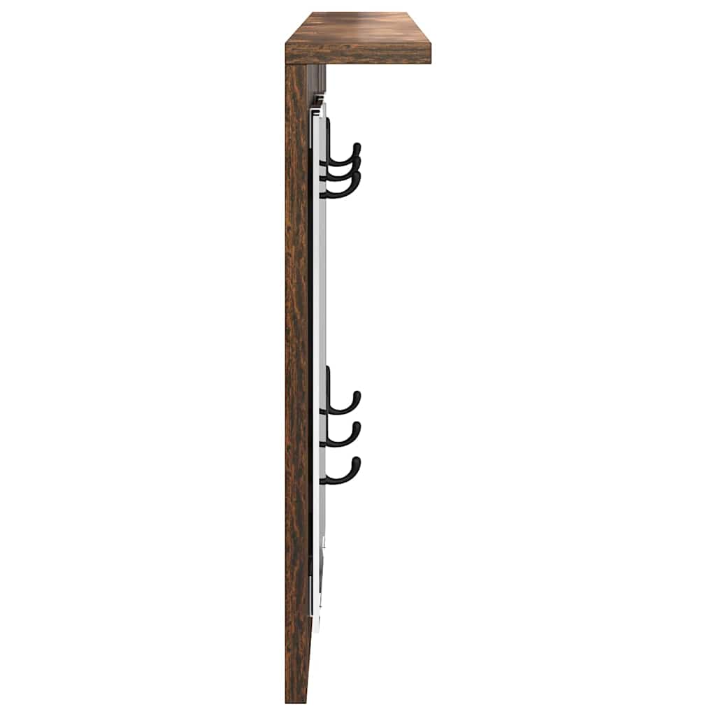 Wandgemonteerde kapstok met plank Gerookt eiken 85 x 10 x 45 cm is nu te koop bij PeponiXL, paradijselijk wonen!