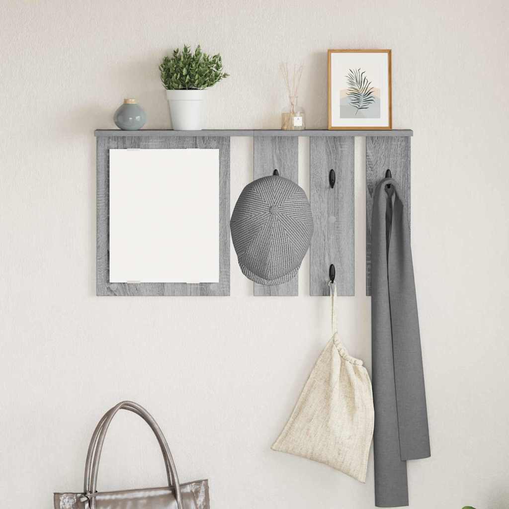 Wandgemonteerde kapstok met plank Grijs sonoma 85 x 10 x 45 cm is nu te koop bij PeponiXL, paradijselijk wonen!