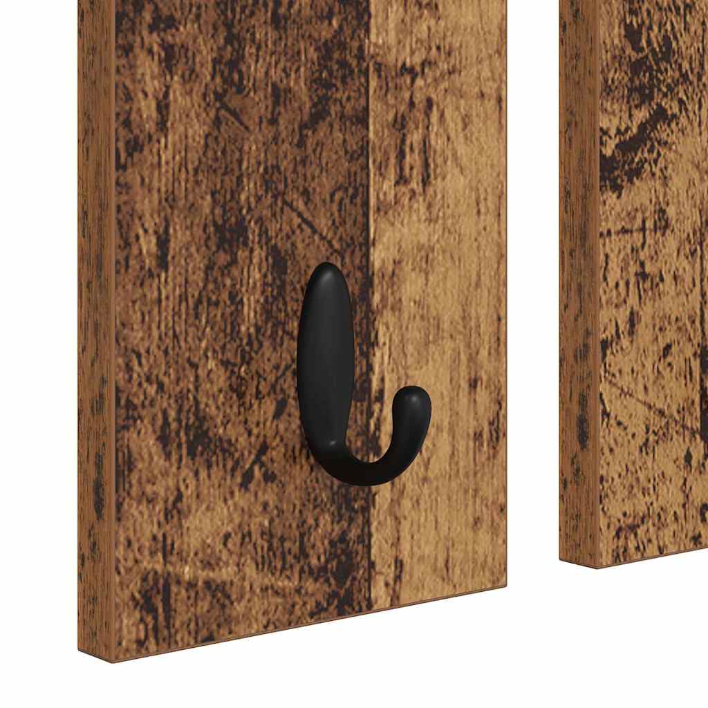 Wandgemonteerde kapstok Oud hout 85 x 10 x 45 cm Bewerkt hout is nu te koop bij PeponiXL, paradijselijk wonen!
