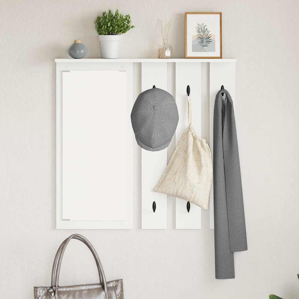 Wandgemonteerde kapstok Wit 84 x 10 x 80 cm Bewerkt hout is nu te koop bij PeponiXL, paradijselijk wonen!