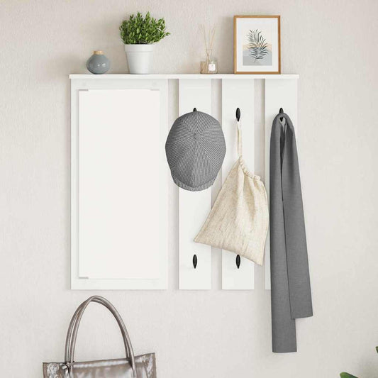 Wandgemonteerde kapstok Wit 84 x 10 x 80 cm Bewerkt hout is nu te koop bij PeponiXL, paradijselijk wonen!