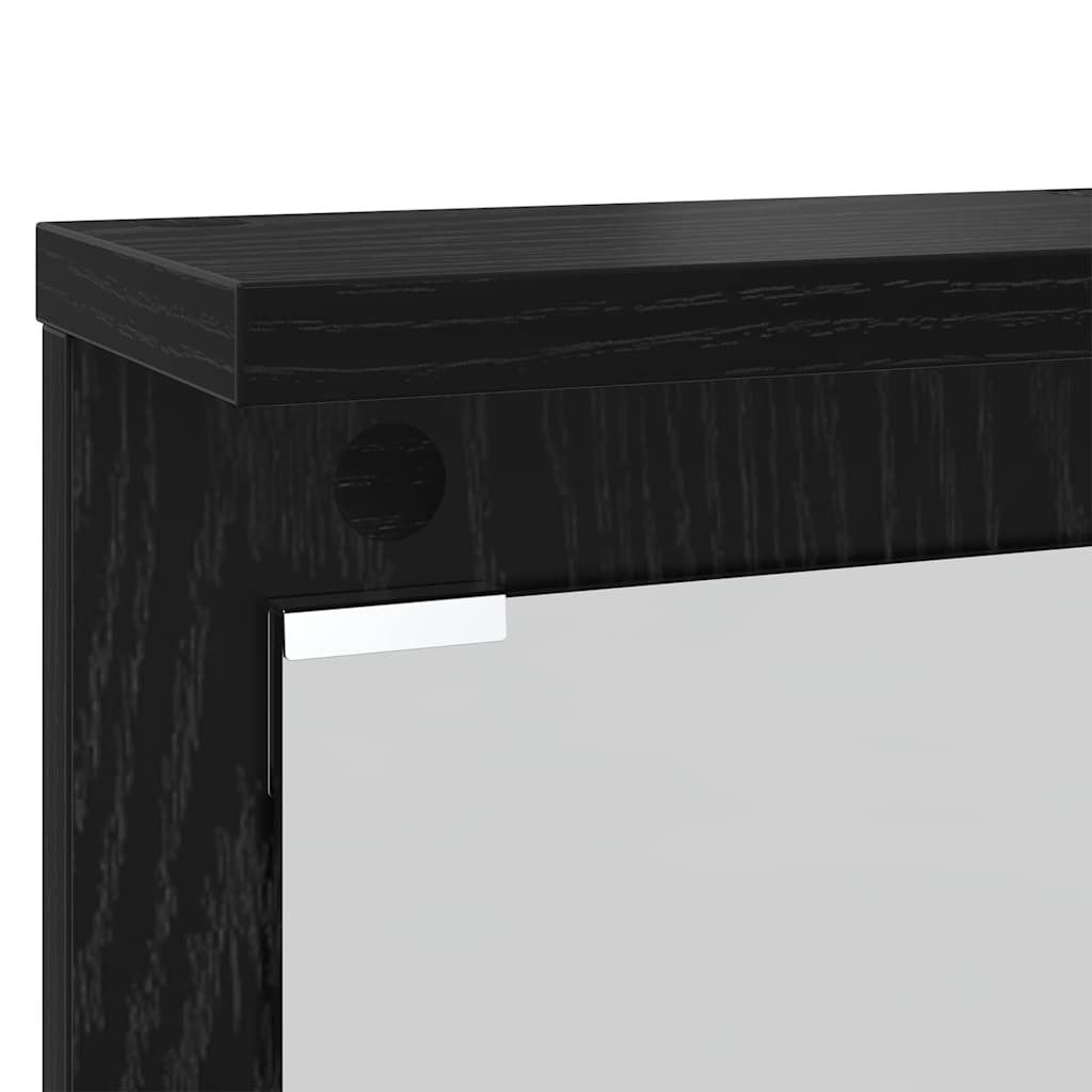 Wandgemonteerde kapstok met plank Zwart eiken 84 x 10 x 80 cm is nu te koop bij PeponiXL, paradijselijk wonen!