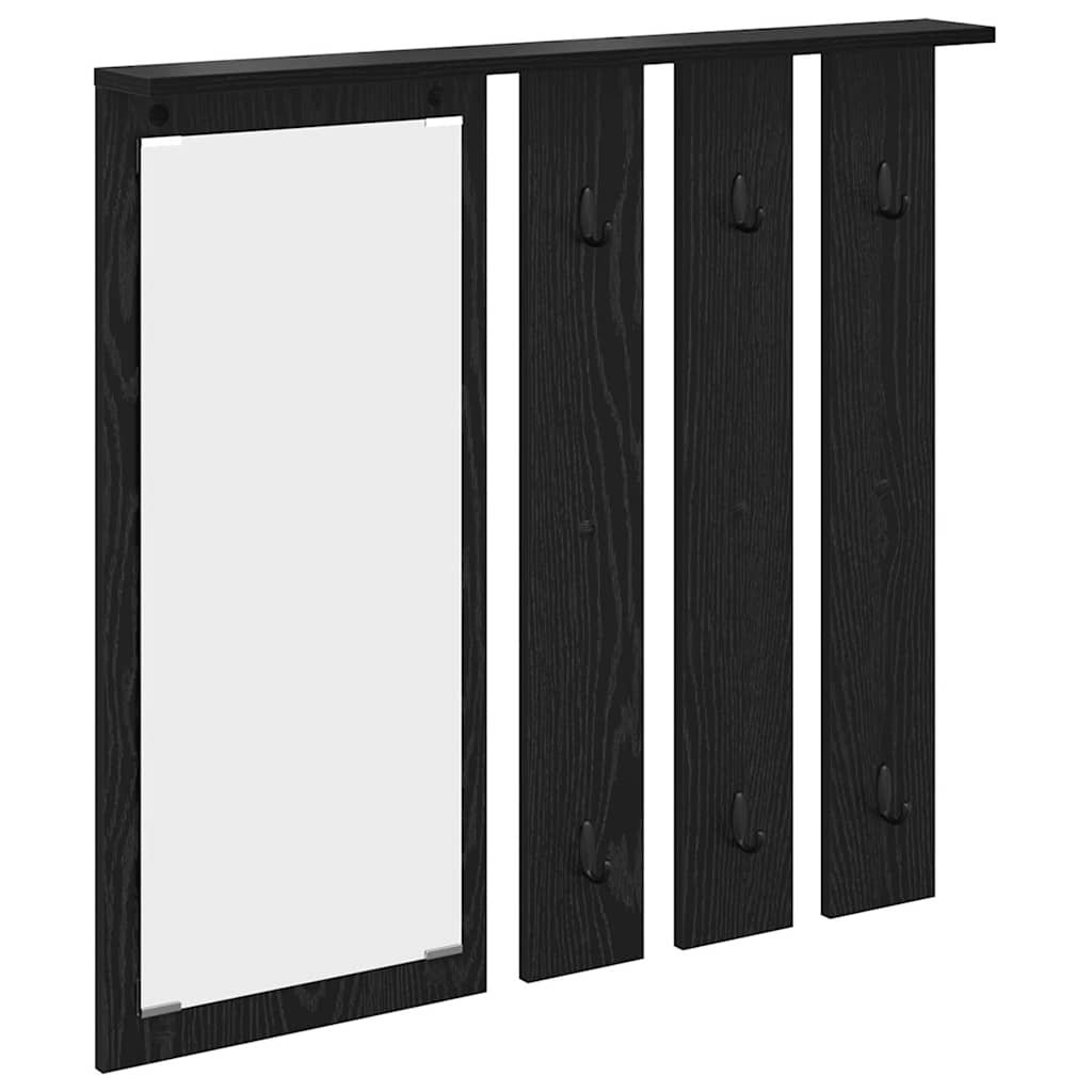 Wandgemonteerde kapstok met plank Zwart eiken 84 x 10 x 80 cm is nu te koop bij PeponiXL, paradijselijk wonen!
