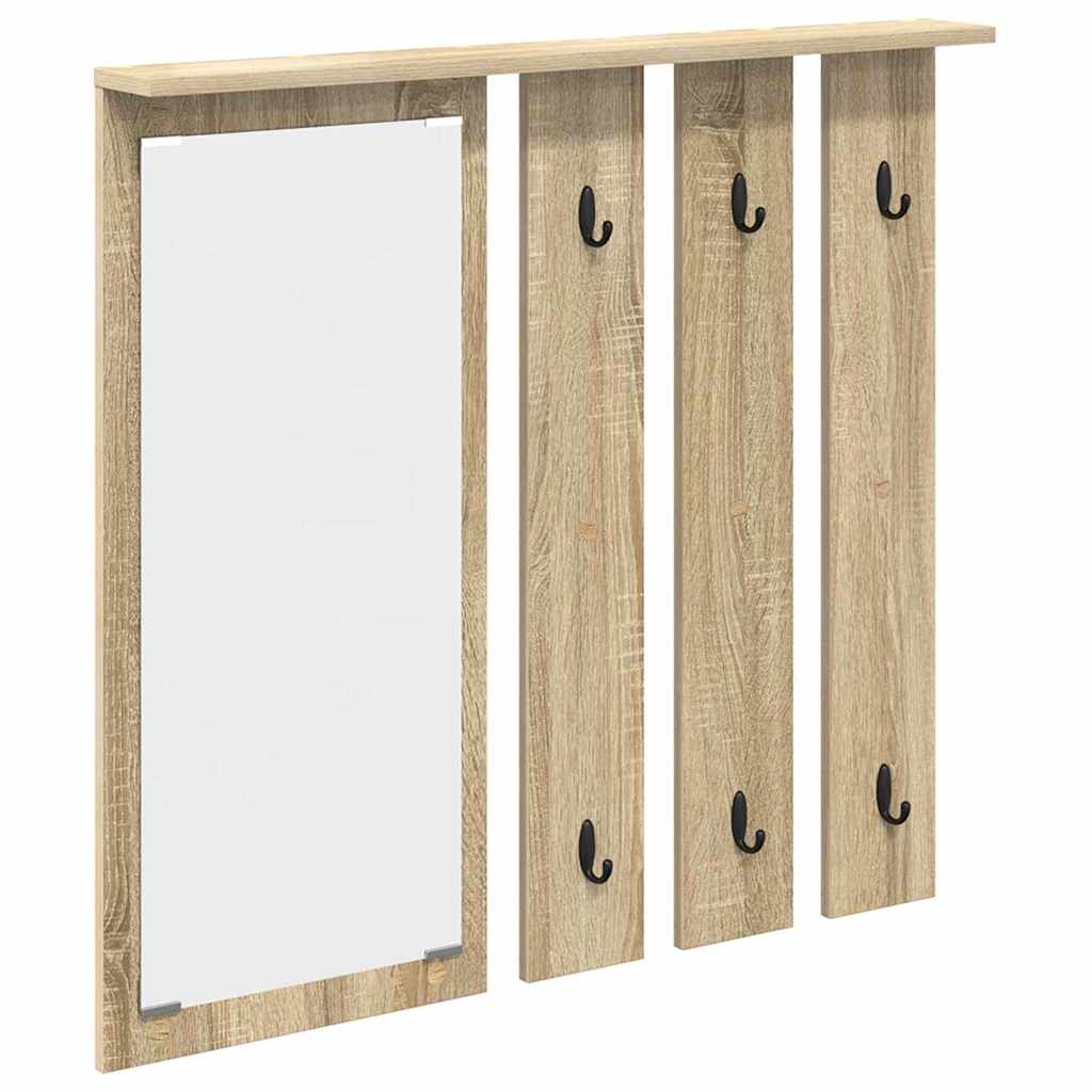 Wandgemonteerde kapstok met plank Sonoma eiken 84 x 10 x 80 cm is nu te koop bij PeponiXL, paradijselijk wonen!