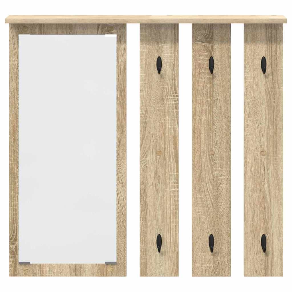 Wandgemonteerde kapstok met plank Sonoma eiken 84 x 10 x 80 cm is nu te koop bij PeponiXL, paradijselijk wonen!