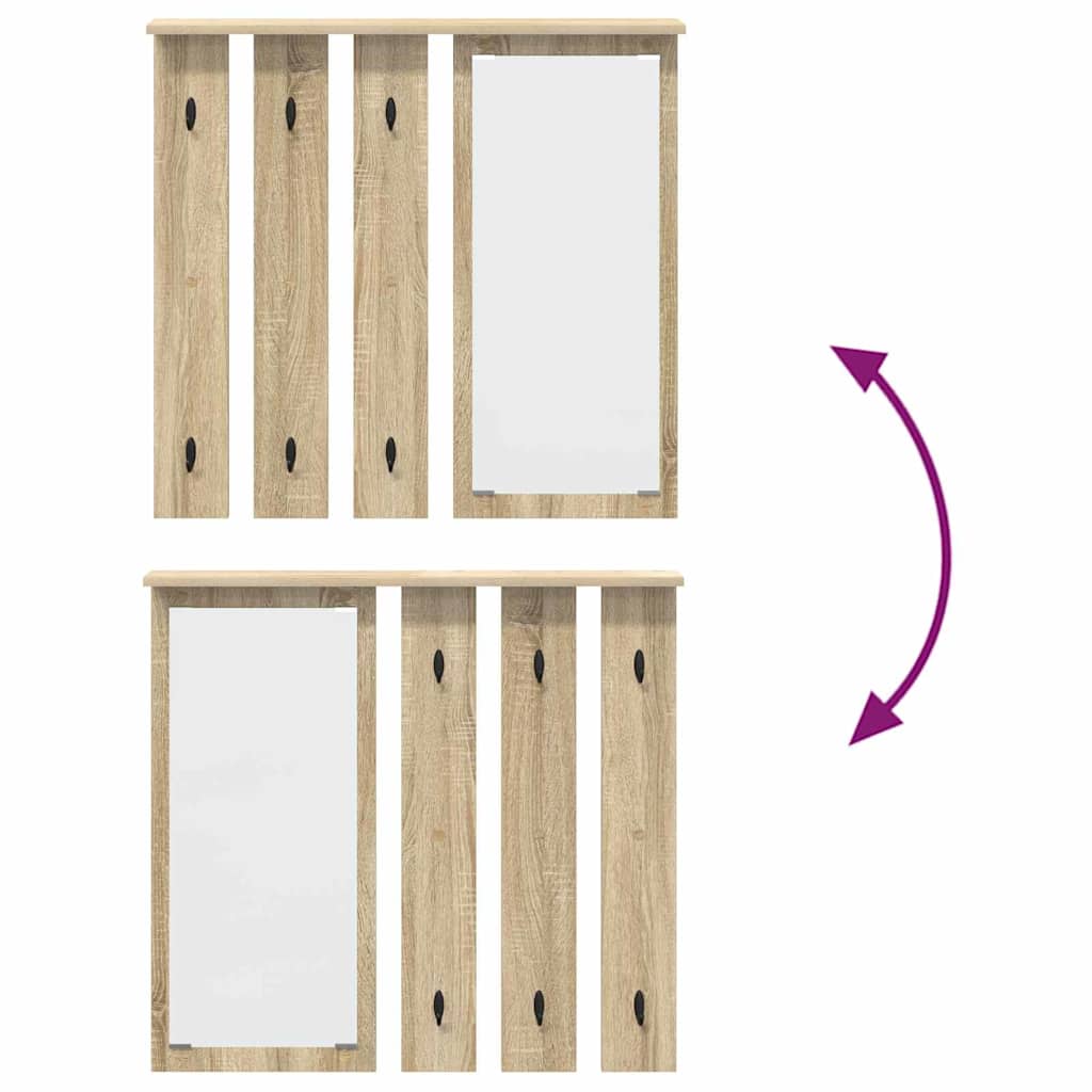 Wandgemonteerde kapstok met plank Sonoma eiken 84 x 10 x 80 cm is nu te koop bij PeponiXL, paradijselijk wonen!