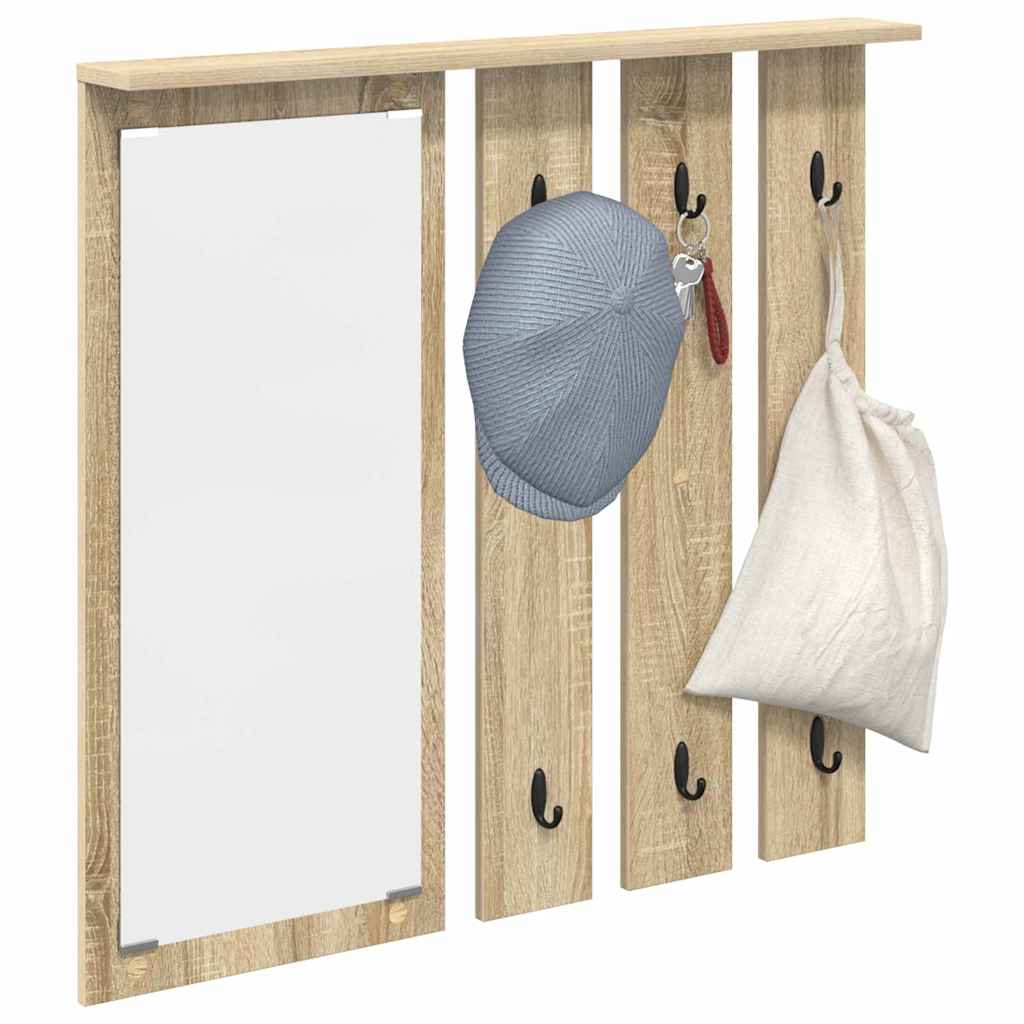 Wandgemonteerde kapstok met plank Sonoma eiken 84 x 10 x 80 cm is nu te koop bij PeponiXL, paradijselijk wonen!