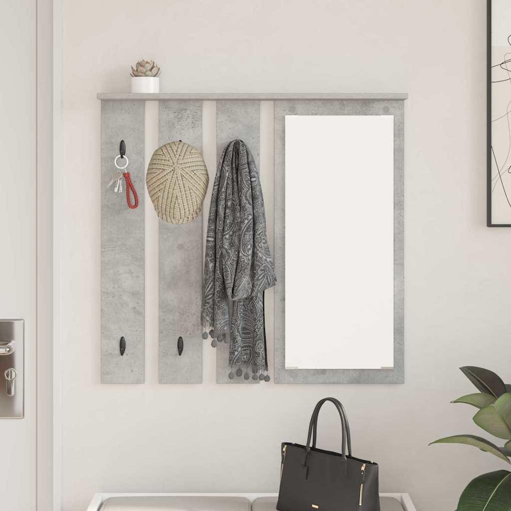 Wandgemonteerde kapstok Betongrijs 84 x 10 x 80 cm Bewerkt hout is nu te koop bij PeponiXL, paradijselijk wonen!