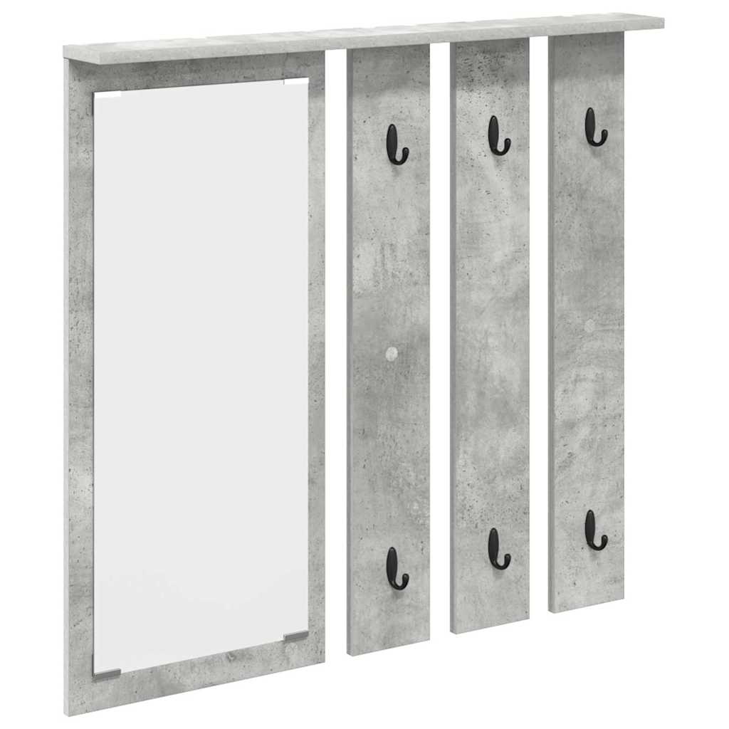 Wandgemonteerde kapstok Betongrijs 84 x 10 x 80 cm Bewerkt hout is nu te koop bij PeponiXL, paradijselijk wonen!