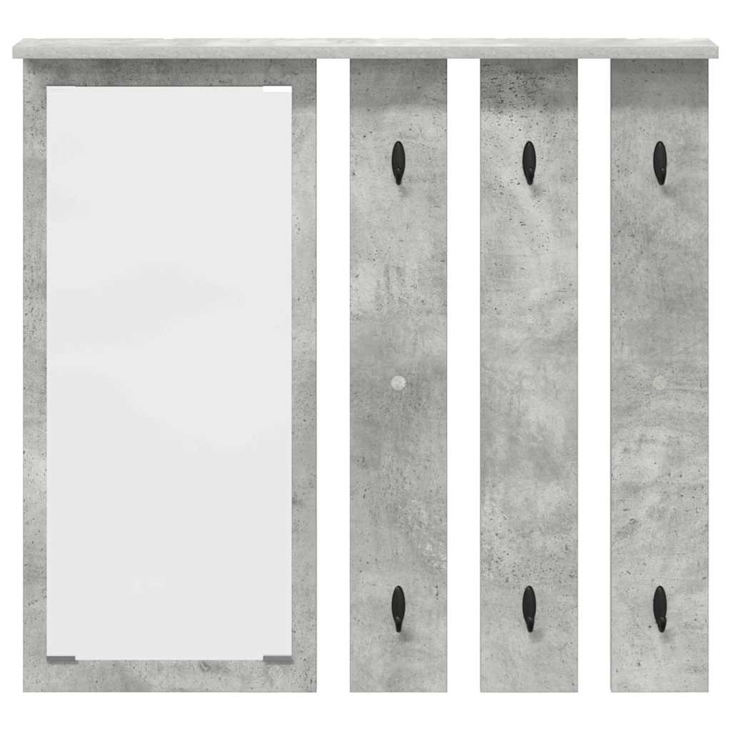 Wandgemonteerde kapstok Betongrijs 84 x 10 x 80 cm Bewerkt hout is nu te koop bij PeponiXL, paradijselijk wonen!