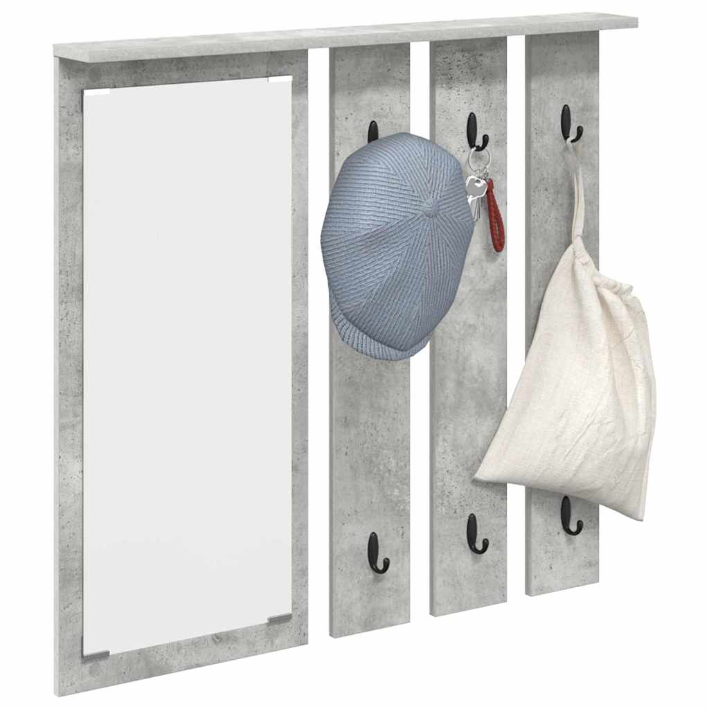 Wandgemonteerde kapstok Betongrijs 84 x 10 x 80 cm Bewerkt hout is nu te koop bij PeponiXL, paradijselijk wonen!