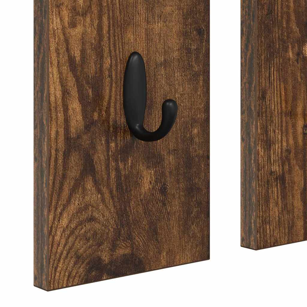 Wandgemonteerde kapstok met plank Gerookt eiken 84 x 10 x 80 cm is nu te koop bij PeponiXL, paradijselijk wonen!