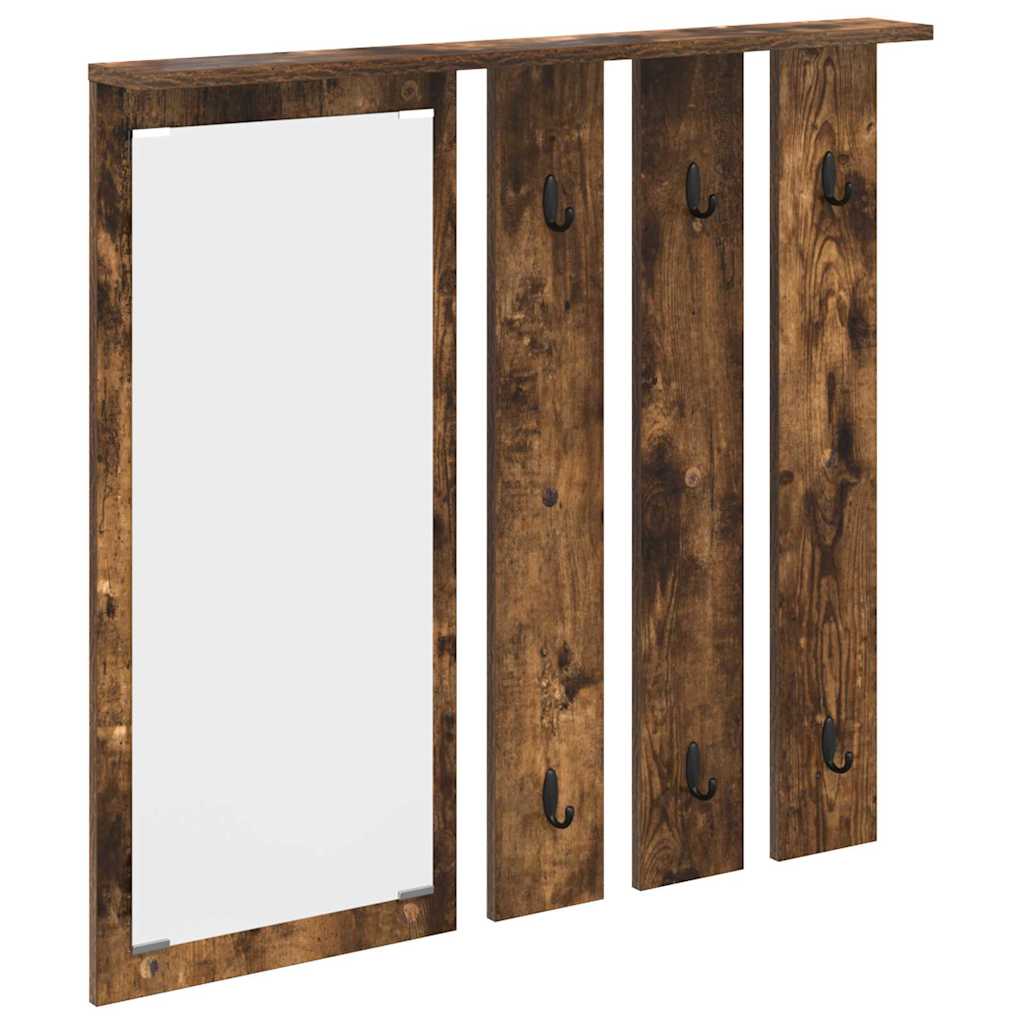 Wandgemonteerde kapstok met plank Gerookt eiken 84 x 10 x 80 cm is nu te koop bij PeponiXL, paradijselijk wonen!