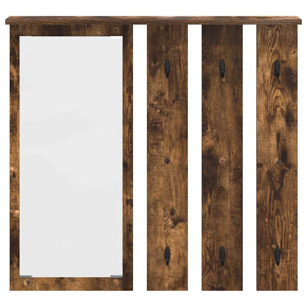 Wandgemonteerde kapstok met plank Gerookt eiken 84 x 10 x 80 cm is nu te koop bij PeponiXL, paradijselijk wonen!