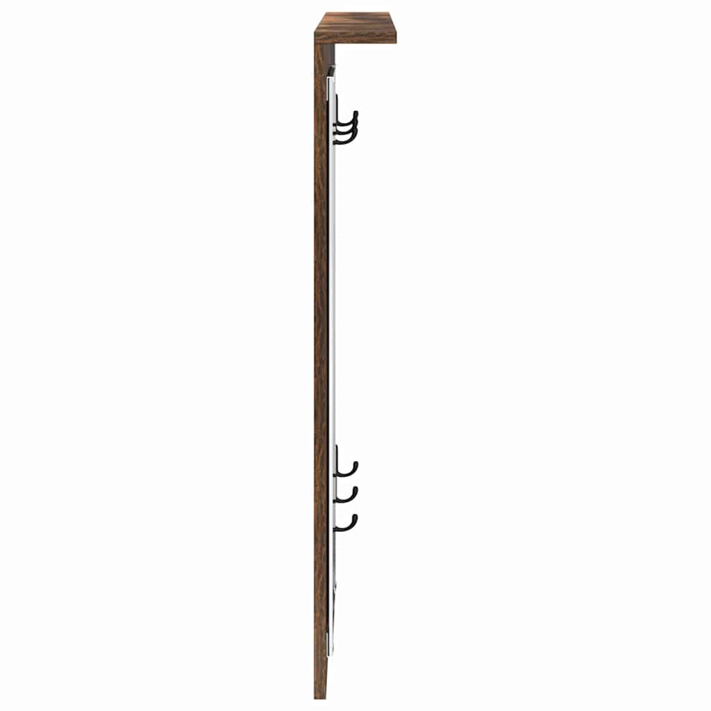 Wandgemonteerde kapstok met plank Gerookt eiken 84 x 10 x 80 cm is nu te koop bij PeponiXL, paradijselijk wonen!