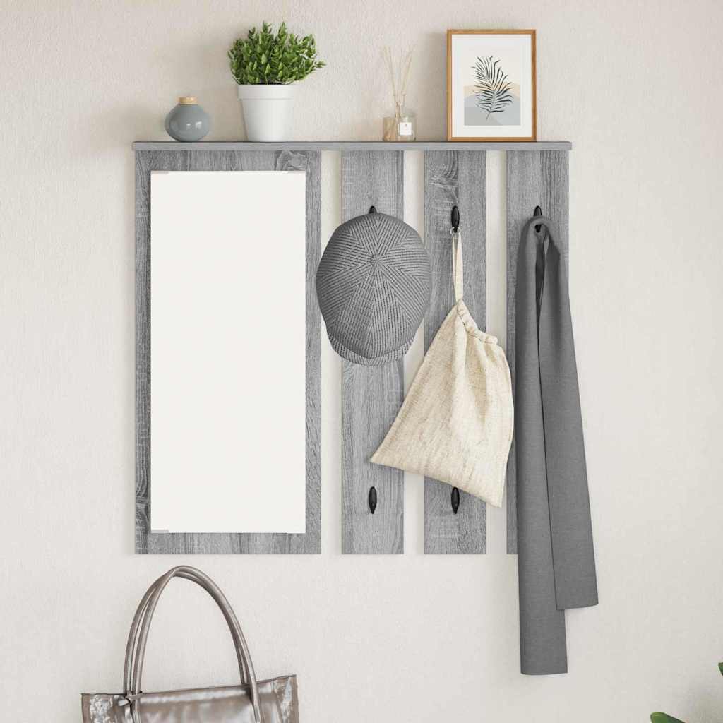 Wandgemonteerde kapstok met plank Grijs sonoma 84 x 10 x 80 cm is nu te koop bij PeponiXL, paradijselijk wonen!