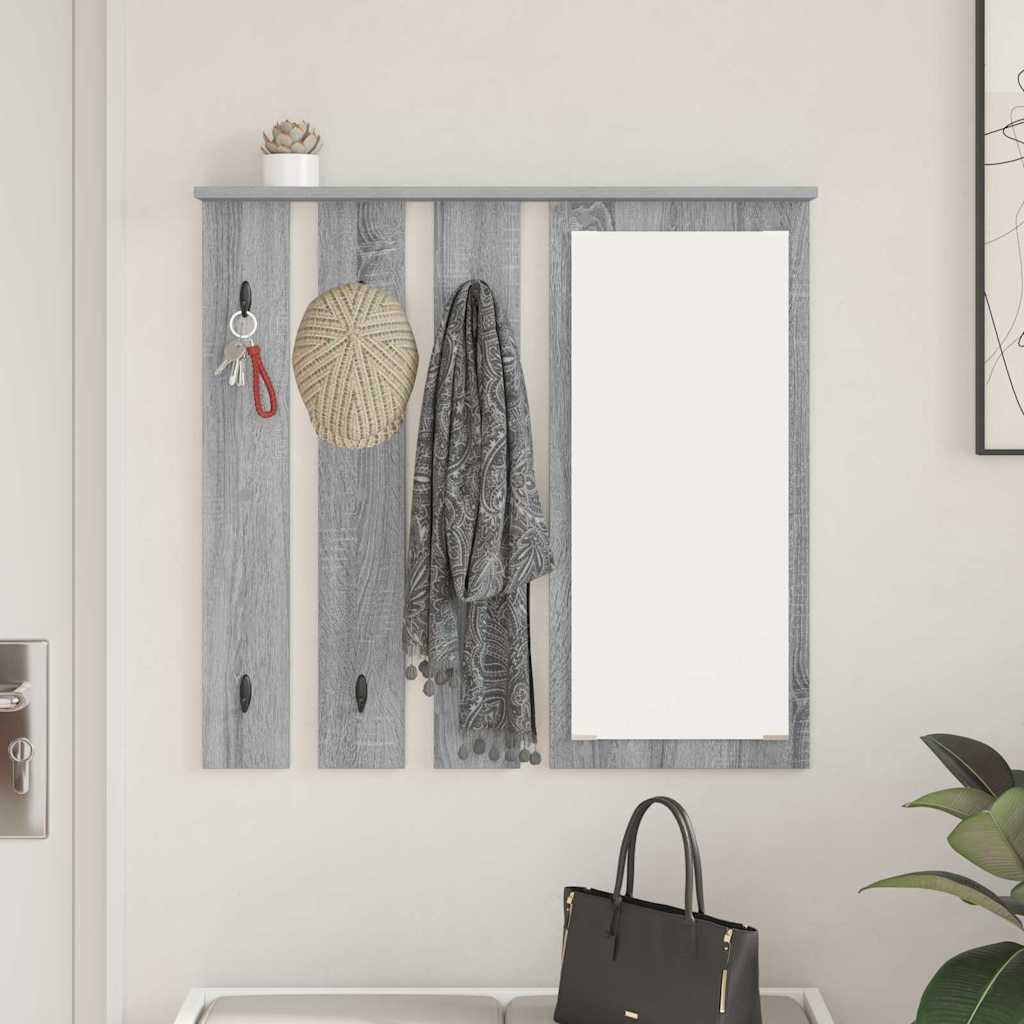 Wandgemonteerde kapstok met plank Grijs sonoma 84 x 10 x 80 cm is nu te koop bij PeponiXL, paradijselijk wonen!