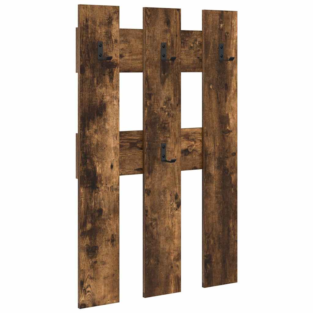 Wandgemonteerde kapstok Gerookt eiken 65 x 3 x 100 cm