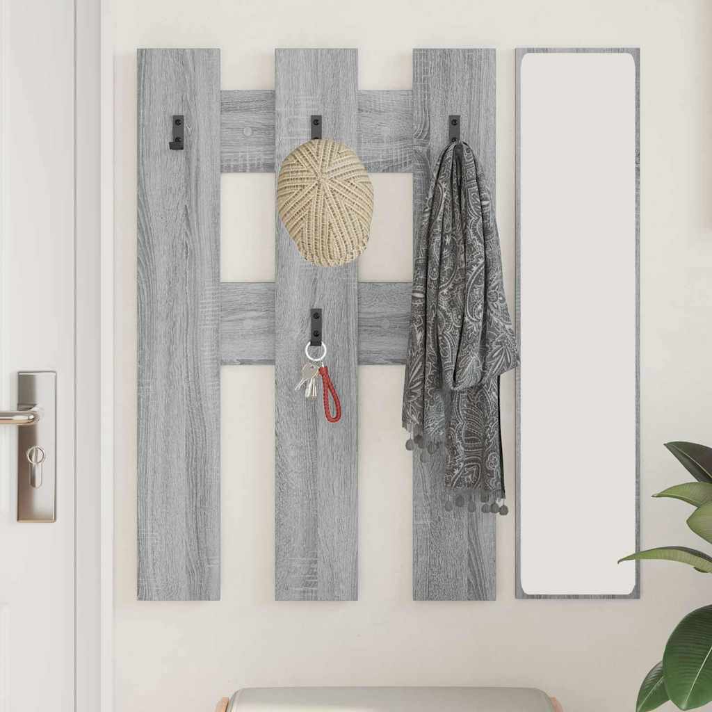 Wandgemonteerde kapstok met opslag Grijs Sonoma 65 x 3 x 100 cm is nu te koop bij PeponiXL, paradijselijk wonen!