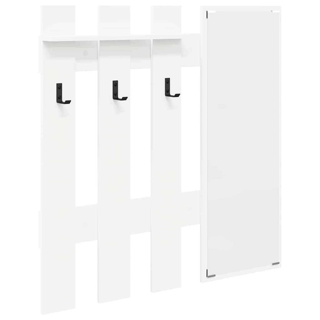 Wandgemonteerde kapstok Wit 100 x 10 x 100 cm Bewerkt hout is nu te koop bij PeponiXL, paradijselijk wonen!